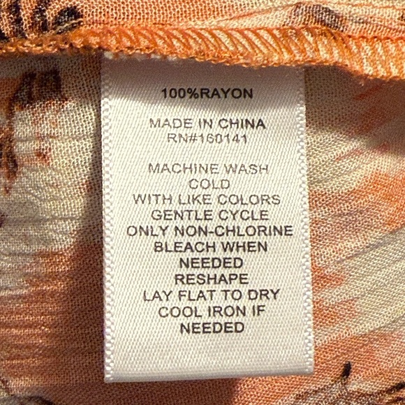 Frye Cadmium Orange Combo Tiered Front Button Dress Western Floral Cowgirl Small - Picture 16 of 16